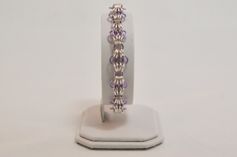 *Butterfly Bracelet in Purples and Silver Enameled Copper